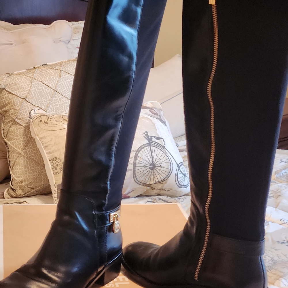 Michael Kors black boots worn one time
